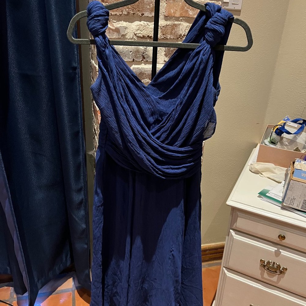 Blue crushed dress
